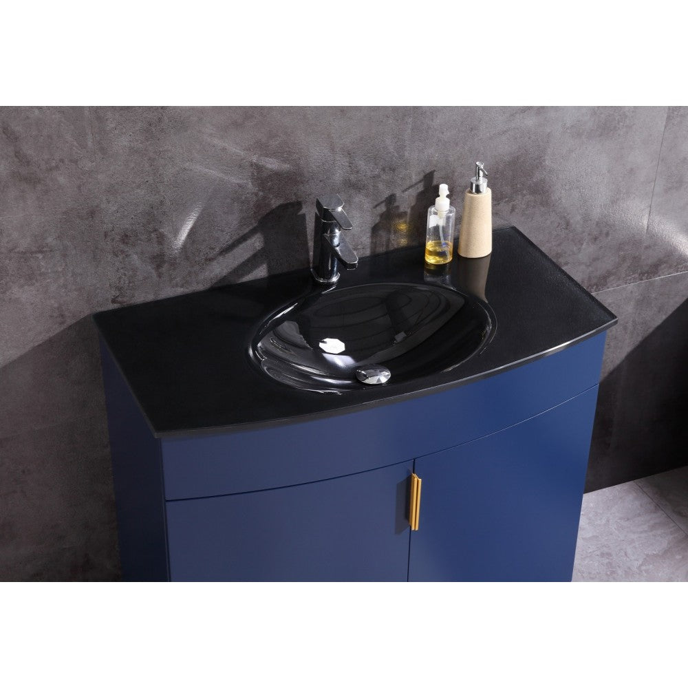 36" Blue Bathroom Vanity - Pvc