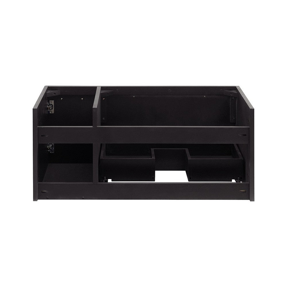 36 Espresso Wall Hung Undermount Sink Modern Bathroom Cabinet - Left Version