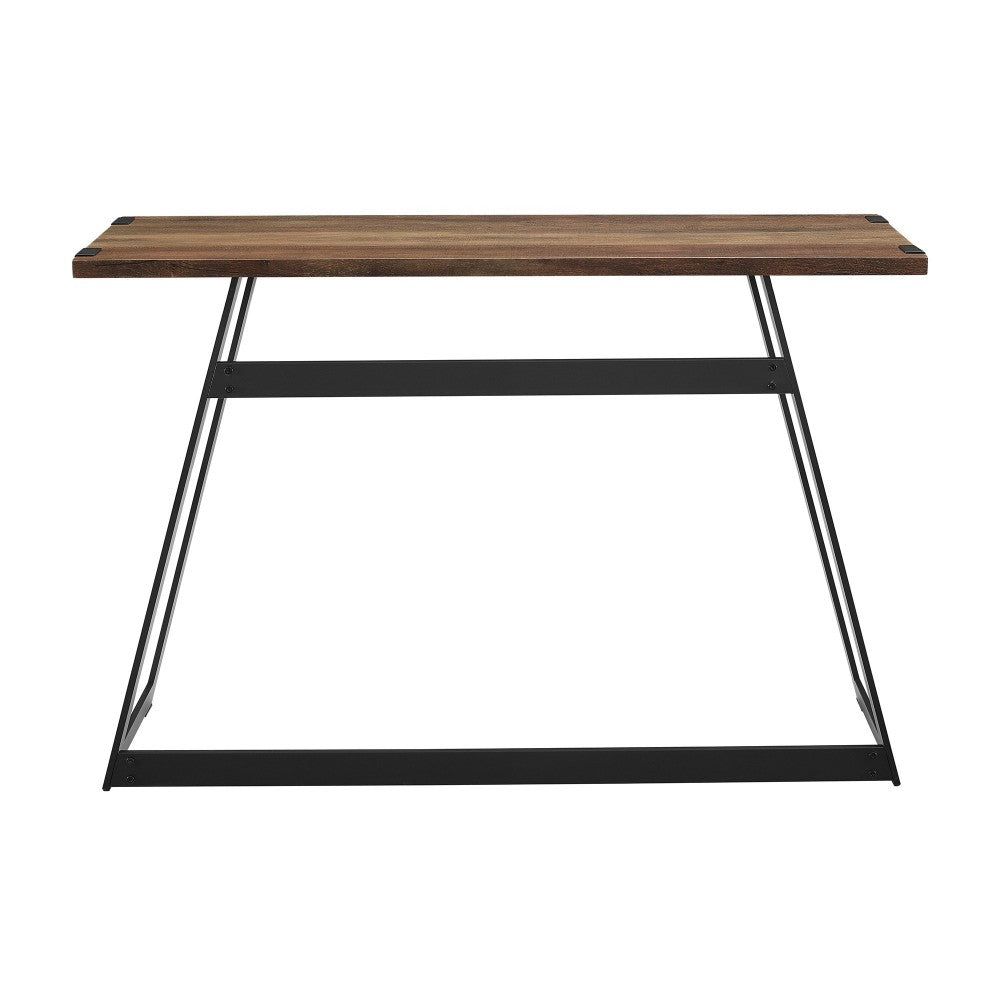 46" Faux Wrap Leg Modern Industrial Entry Table - Rustic Oak
