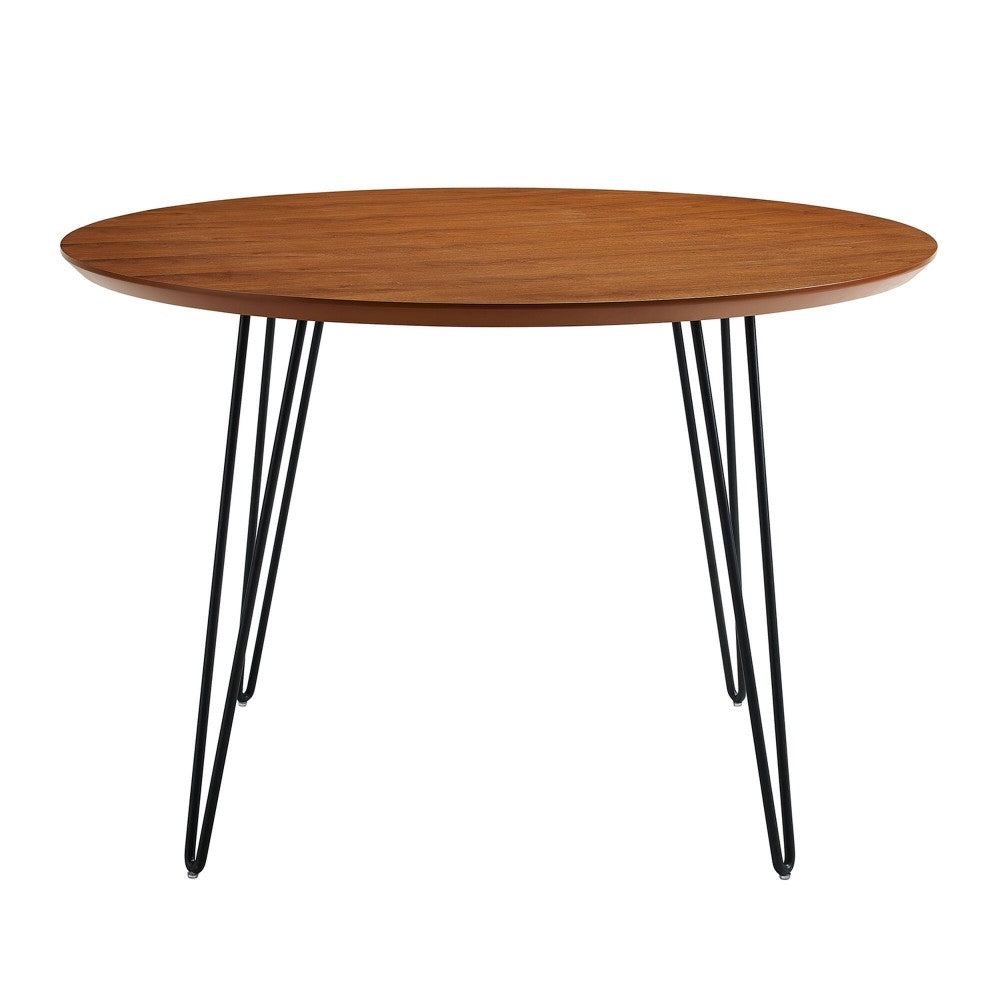 46" Mid Century Modern Round Dining Table - Walnut