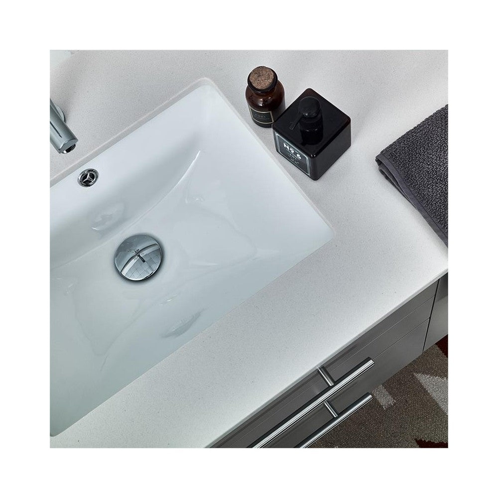 48 Gray Wall Hung Undermount Sink Modern Bathroom Vanity w/ Medicine Cabinet