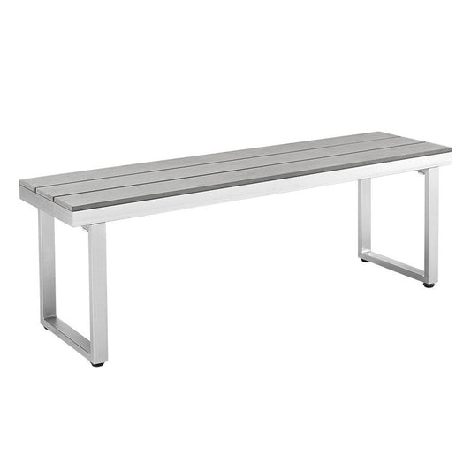 50" Aluminum Patio Outdoor Dining Bench - Gray