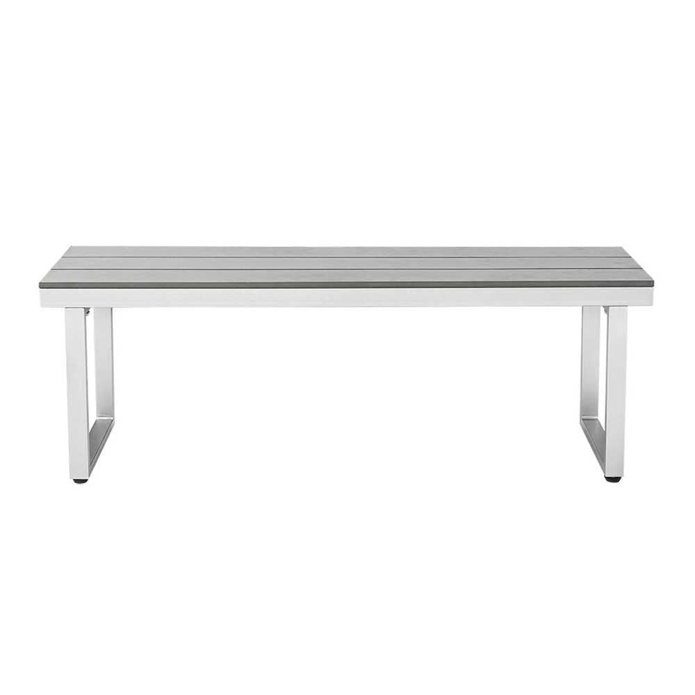 50" Aluminum Patio Outdoor Dining Bench - Gray