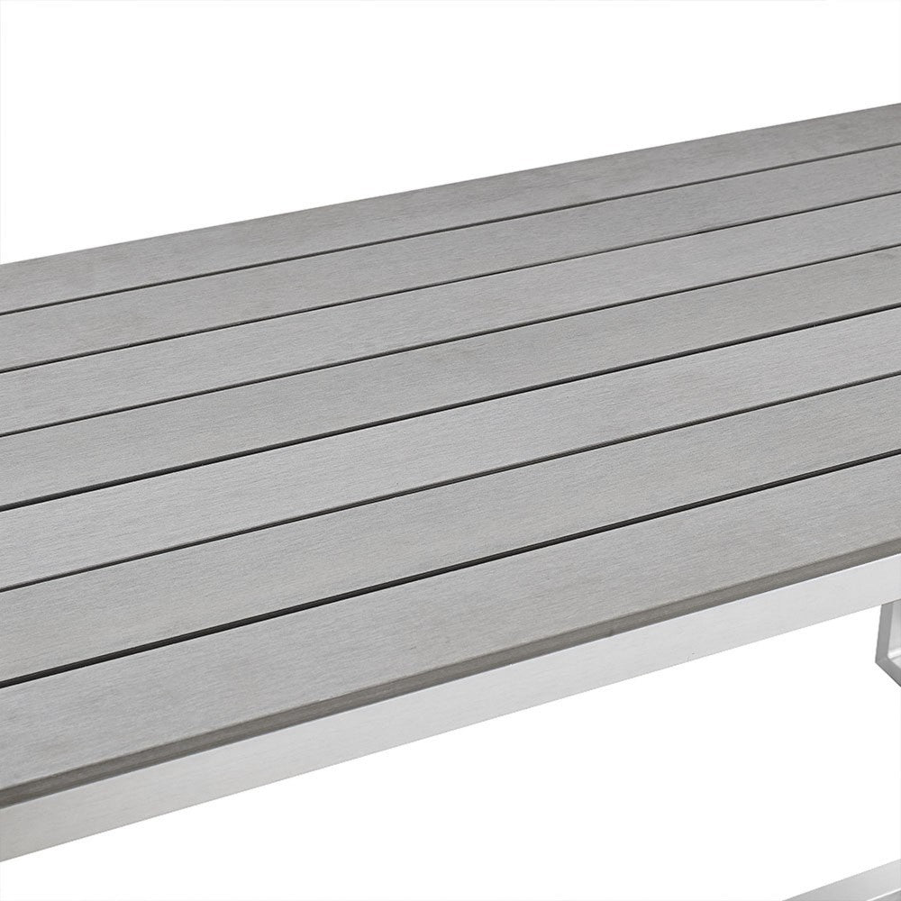 50" Aluminum Patio Outdoor Dining Bench - Gray