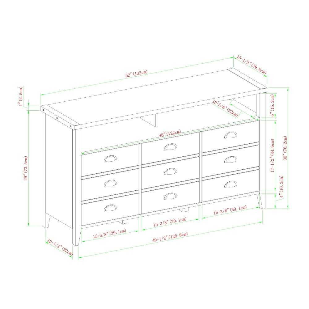 52" Apothecary Style 3 Door TV Stand - Faux Dark Concrete/Rustic Oak