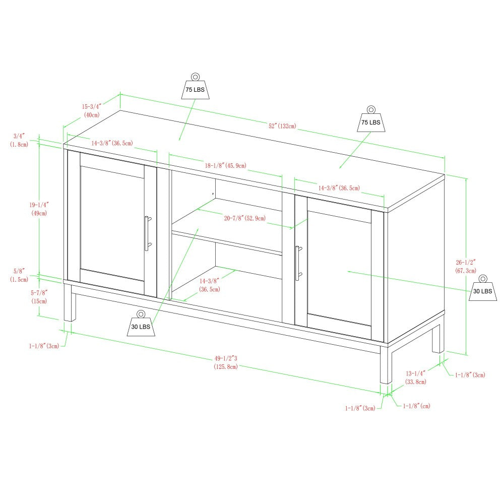 52" Modern TV Stand - Dark Walnut