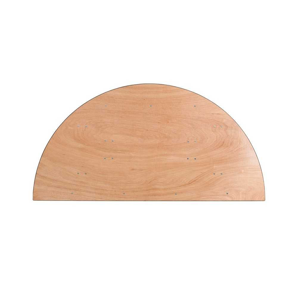 6-Foot Half-Round Wood Folding Banquet Table