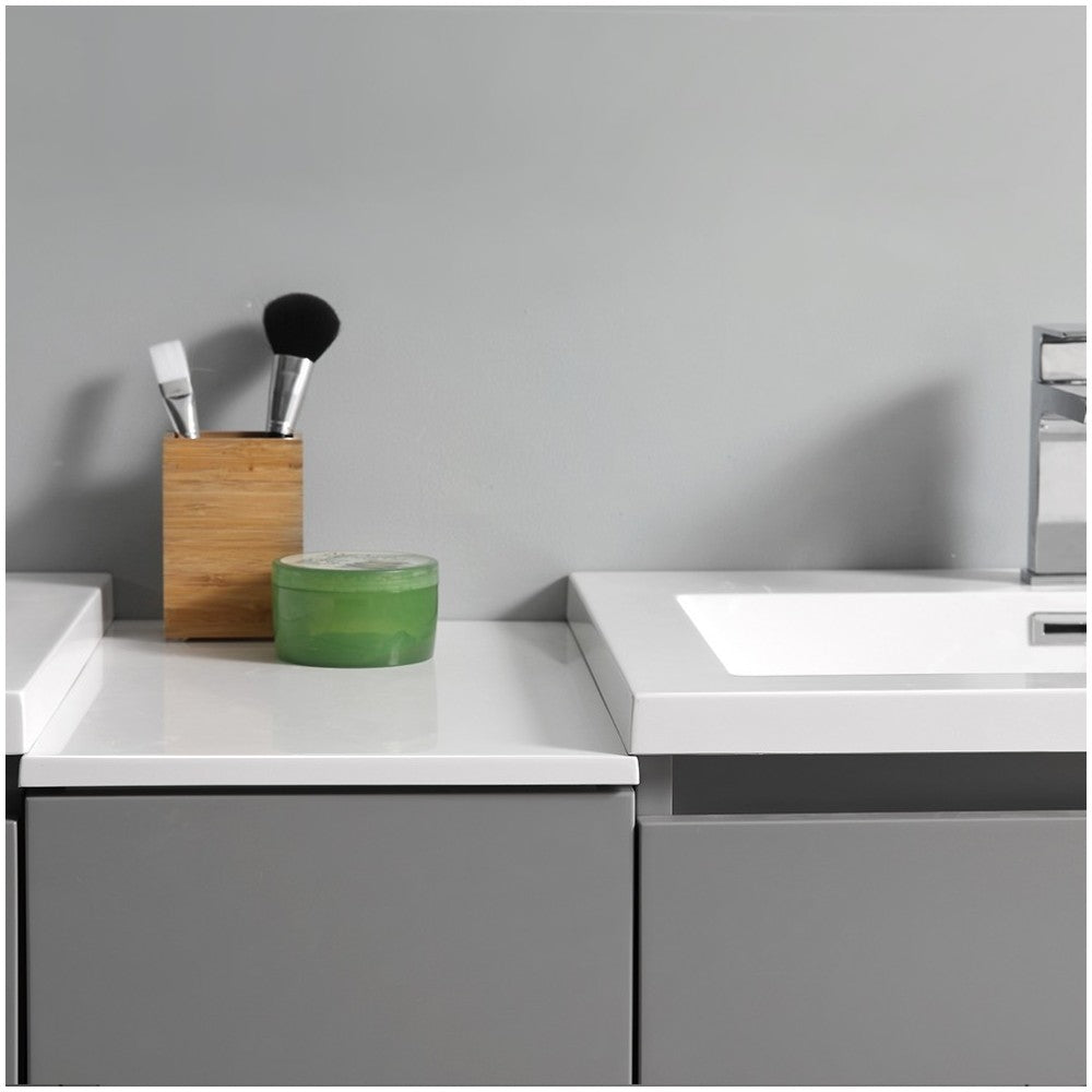 60 Gray Free Standing Dbl Sink Bathroom Vanity, Medicine Cabinet