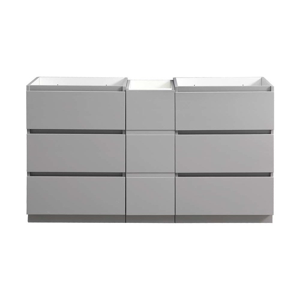 60 Gray Free Standing Double Sink Modern Bathroom Cabinet, FCB93-241224GR-D