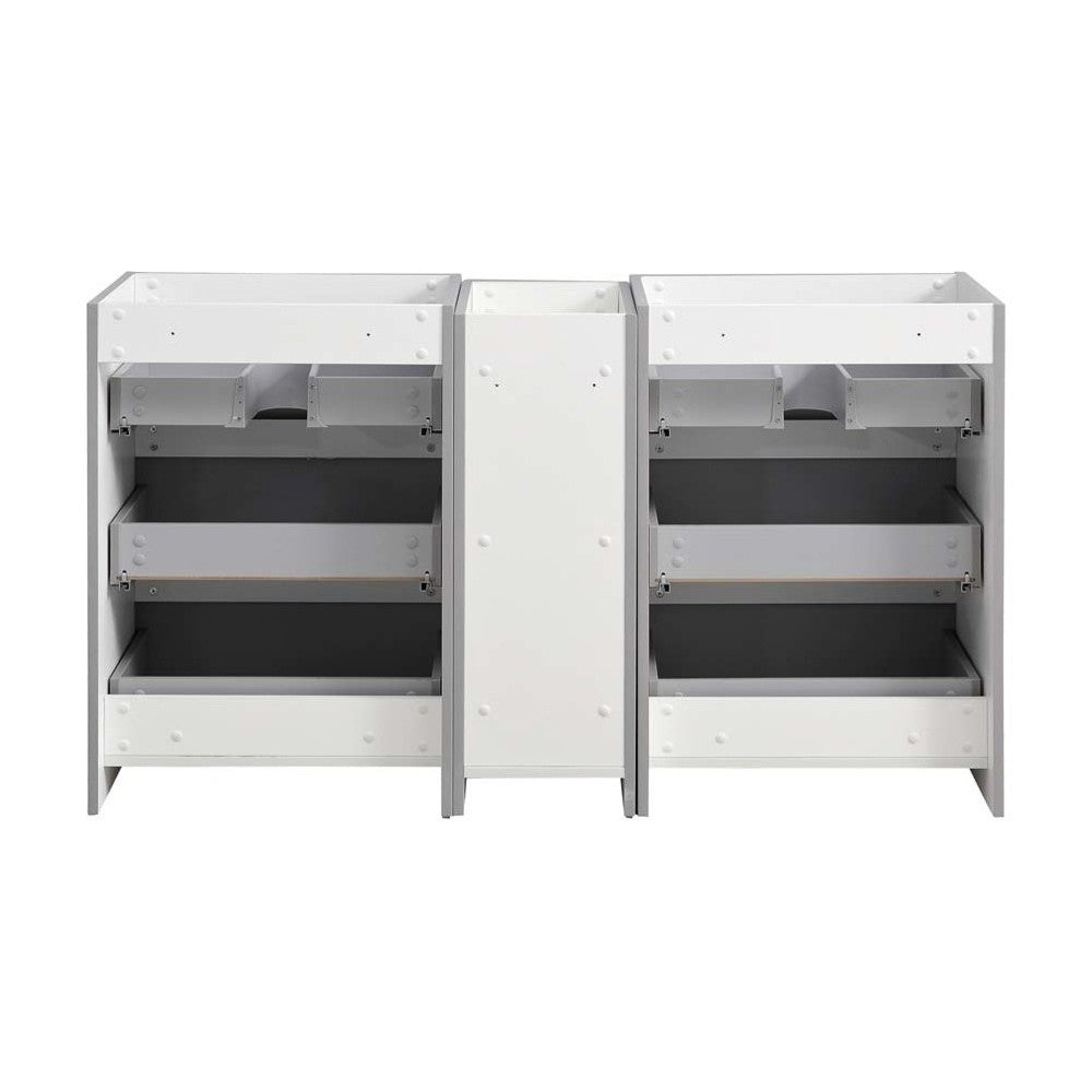 60 Gray Free Standing Double Sink Modern Bathroom Cabinet, FCB93-241224GR-D