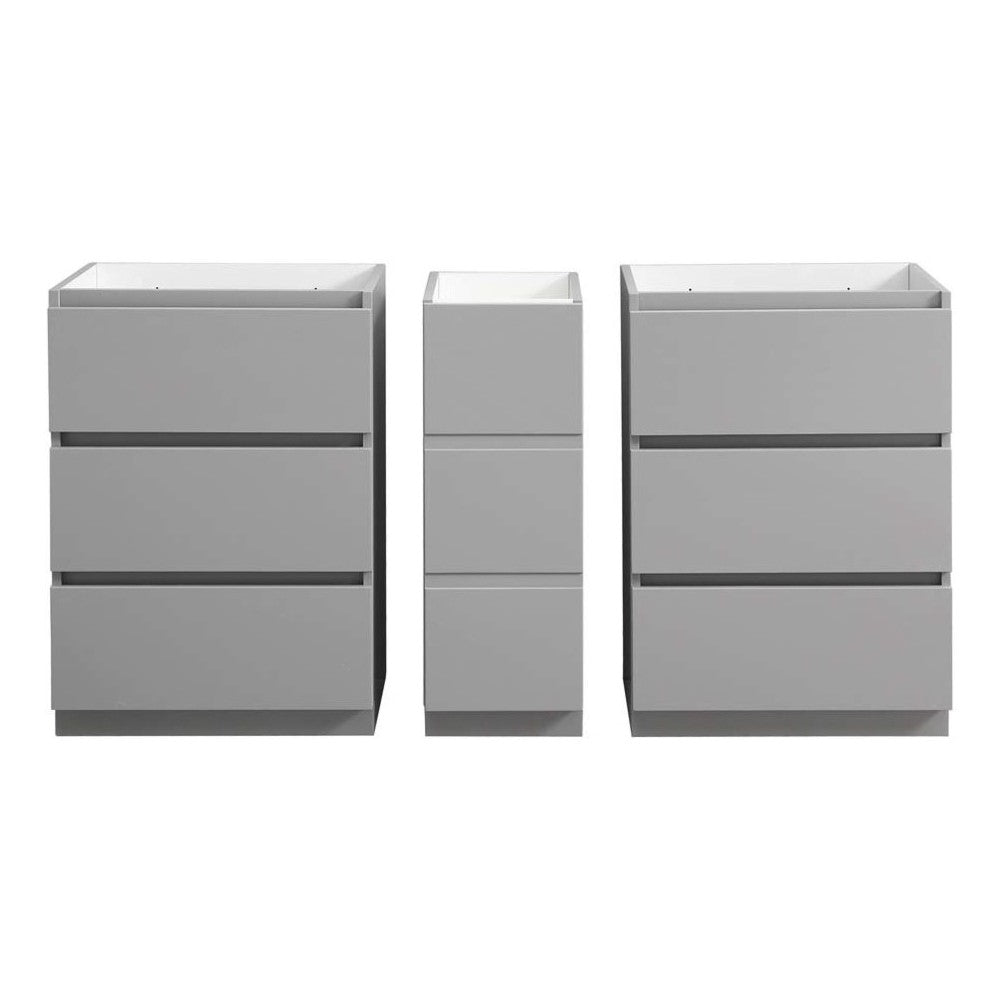 60 Gray Free Standing Double Sink Modern Bathroom Cabinet, FCB93-241224GR-D