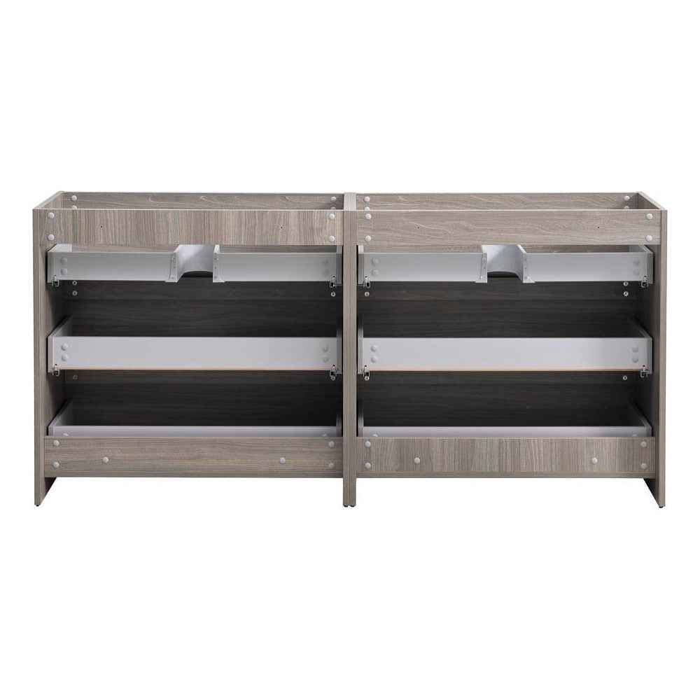 60 Gray Wood Free Standing Double Sink Modern Bathroom Cabinet, FCB93-3030MGO-D