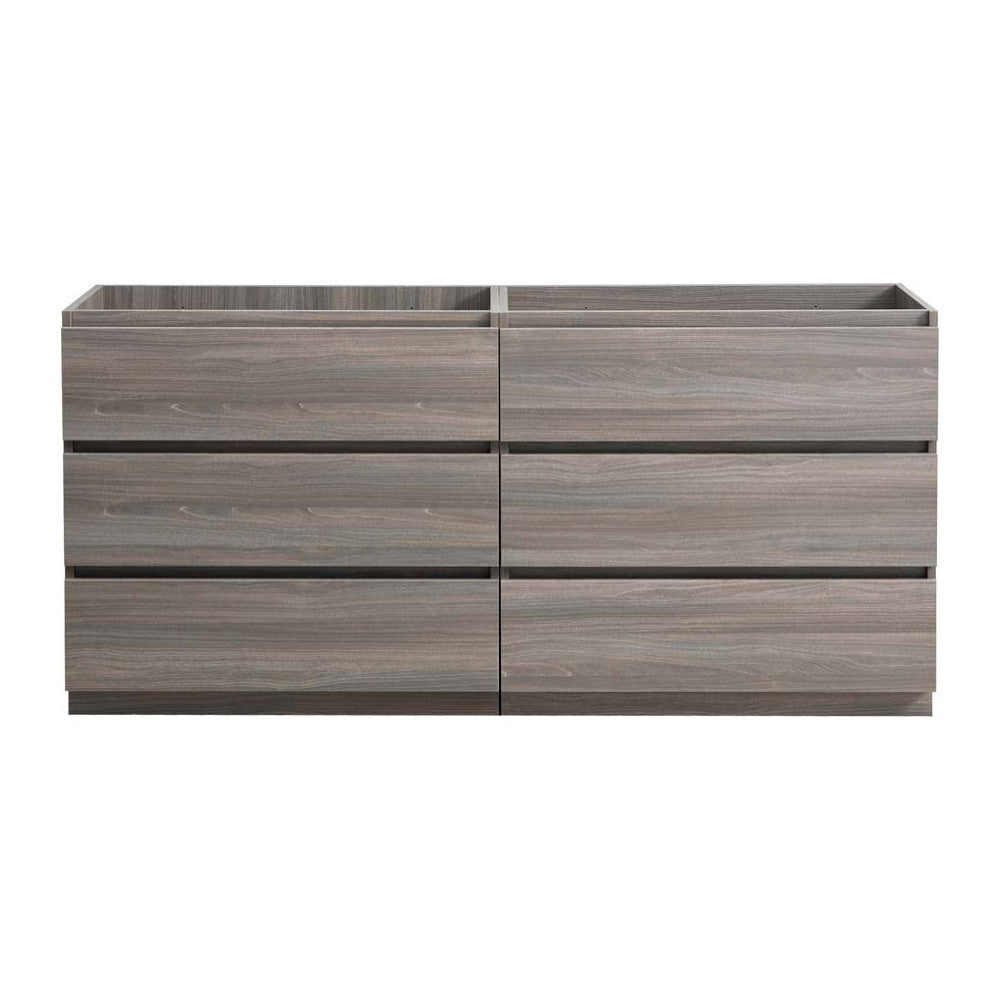 60 Gray Wood Free Standing Double Sink Modern Bathroom Cabinet, FCB93-3030MGO-D