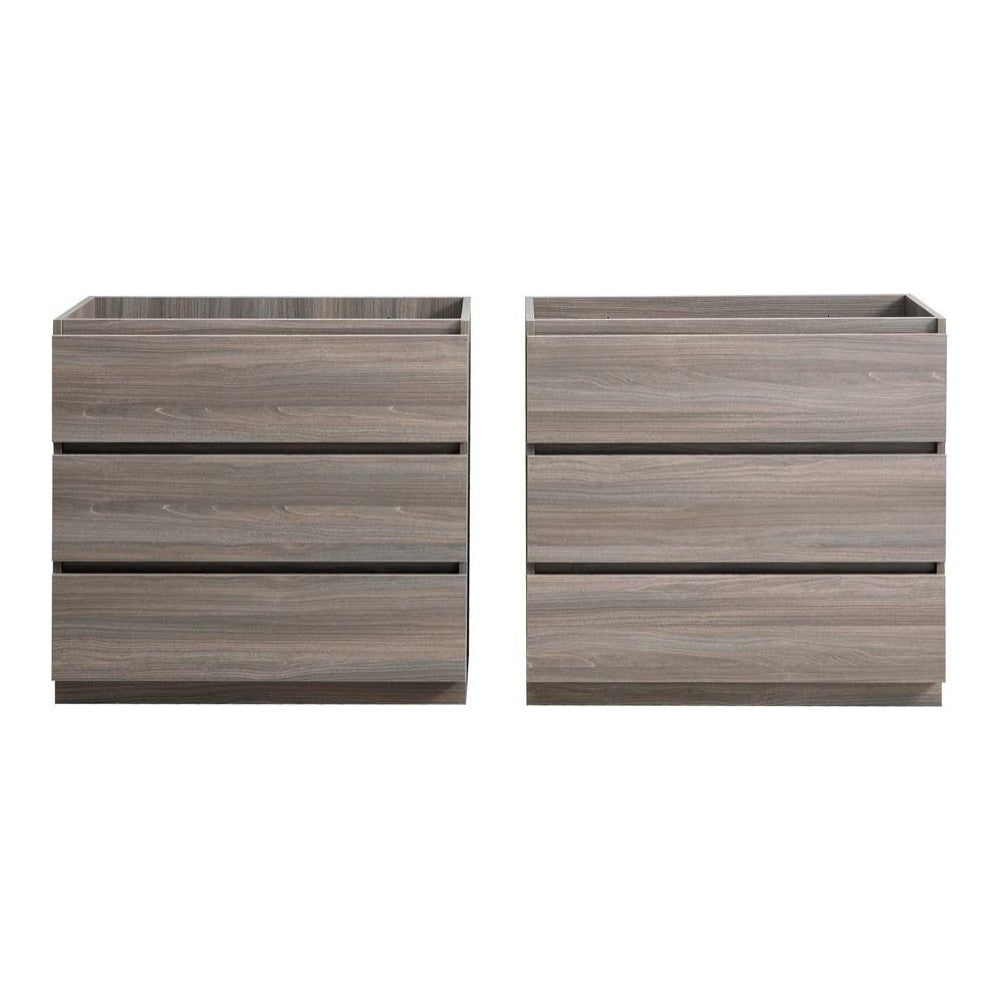 60 Gray Wood Free Standing Double Sink Modern Bathroom Cabinet, FCB93-3030MGO-D