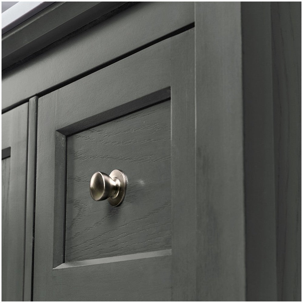 60 Gray Wood Veneer Traditional Double Sink Bathroom Cabinet w/ Top & Sinks