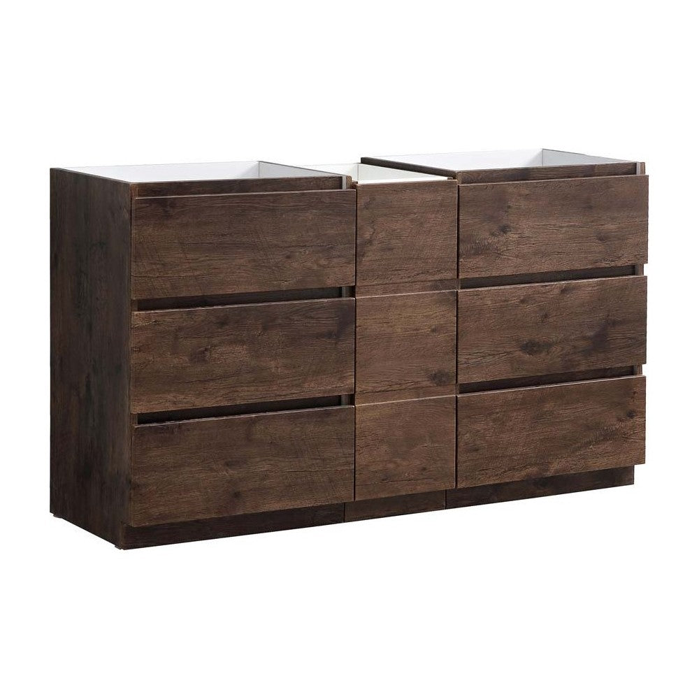 60 Rosewood Free Standing Double Sink Modern Bathroom Cabinet, FCB93-241224RW-D