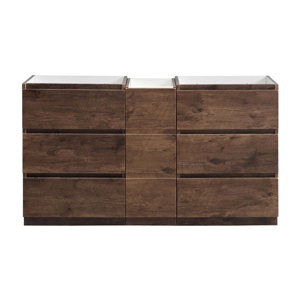 60 Rosewood Free Standing Double Sink Modern Bathroom Cabinet, FCB93-241224RW-D