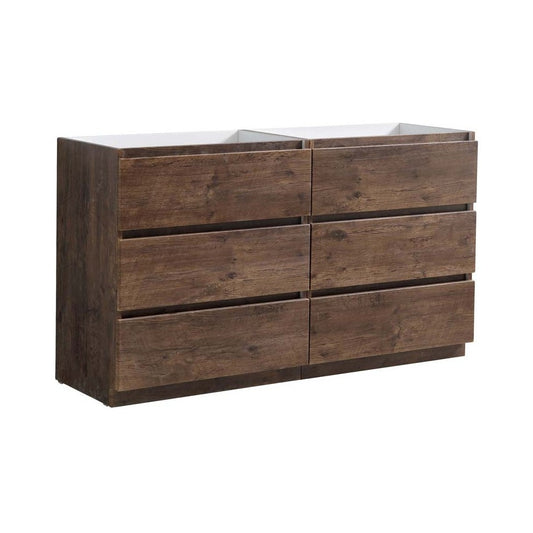 60 Rosewood Free Standing Double Sink Modern Bathroom Cabinet, FCB93-3030RW-D