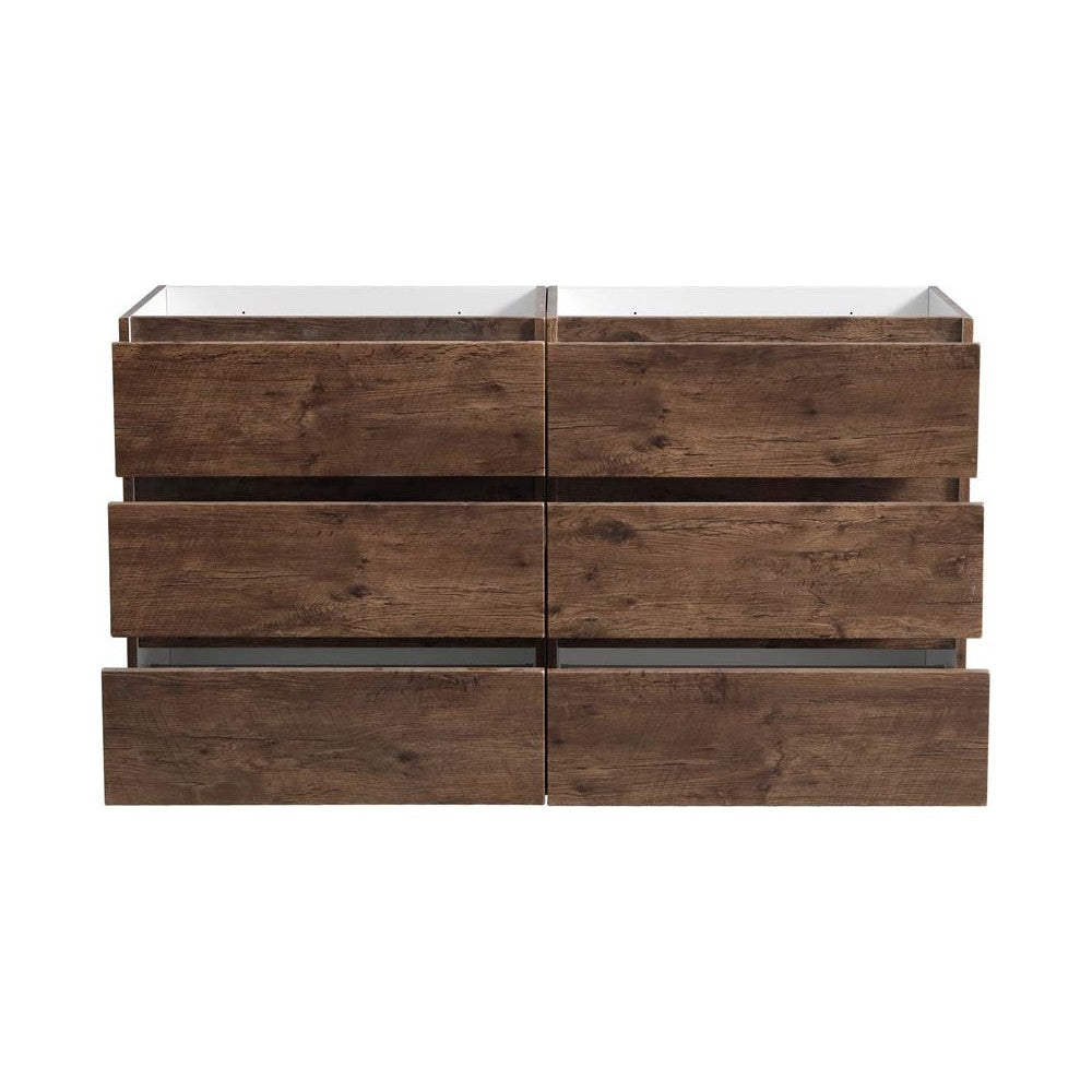 60 Rosewood Free Standing Double Sink Modern Bathroom Cabinet, FCB93-3030RW-D