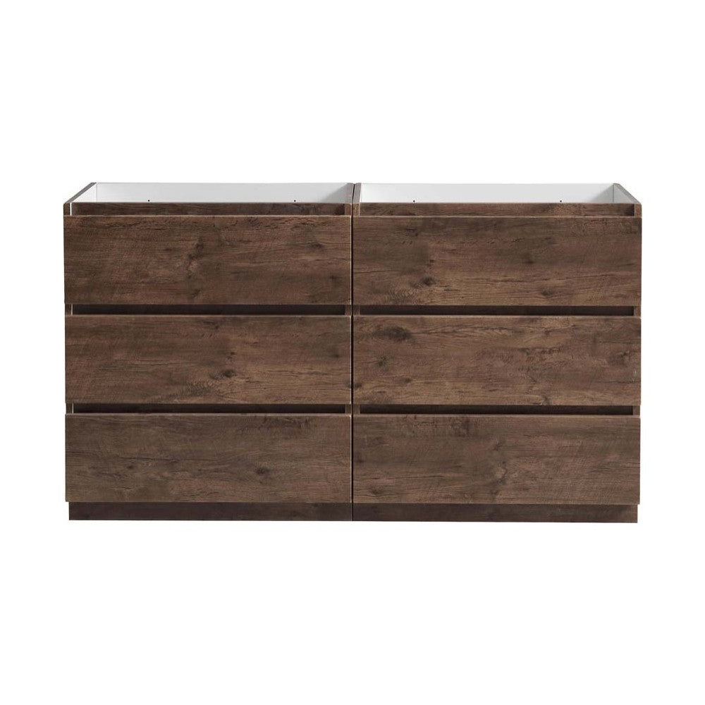 60 Rosewood Free Standing Double Sink Modern Bathroom Cabinet, FCB93-3030RW-D