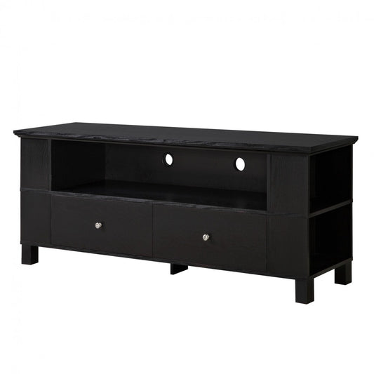 60" Rustic Wood TV Stand - Black