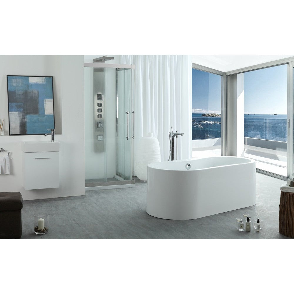 66" White Acrylic Tub - No Faucet
