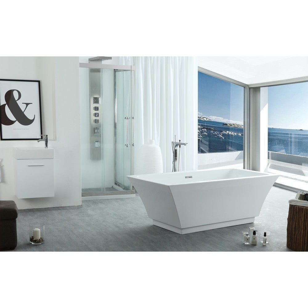 67" White Acrylic Tub - No Faucet