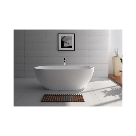 70.1" White Matt Solid Surface Tub - No Faucet