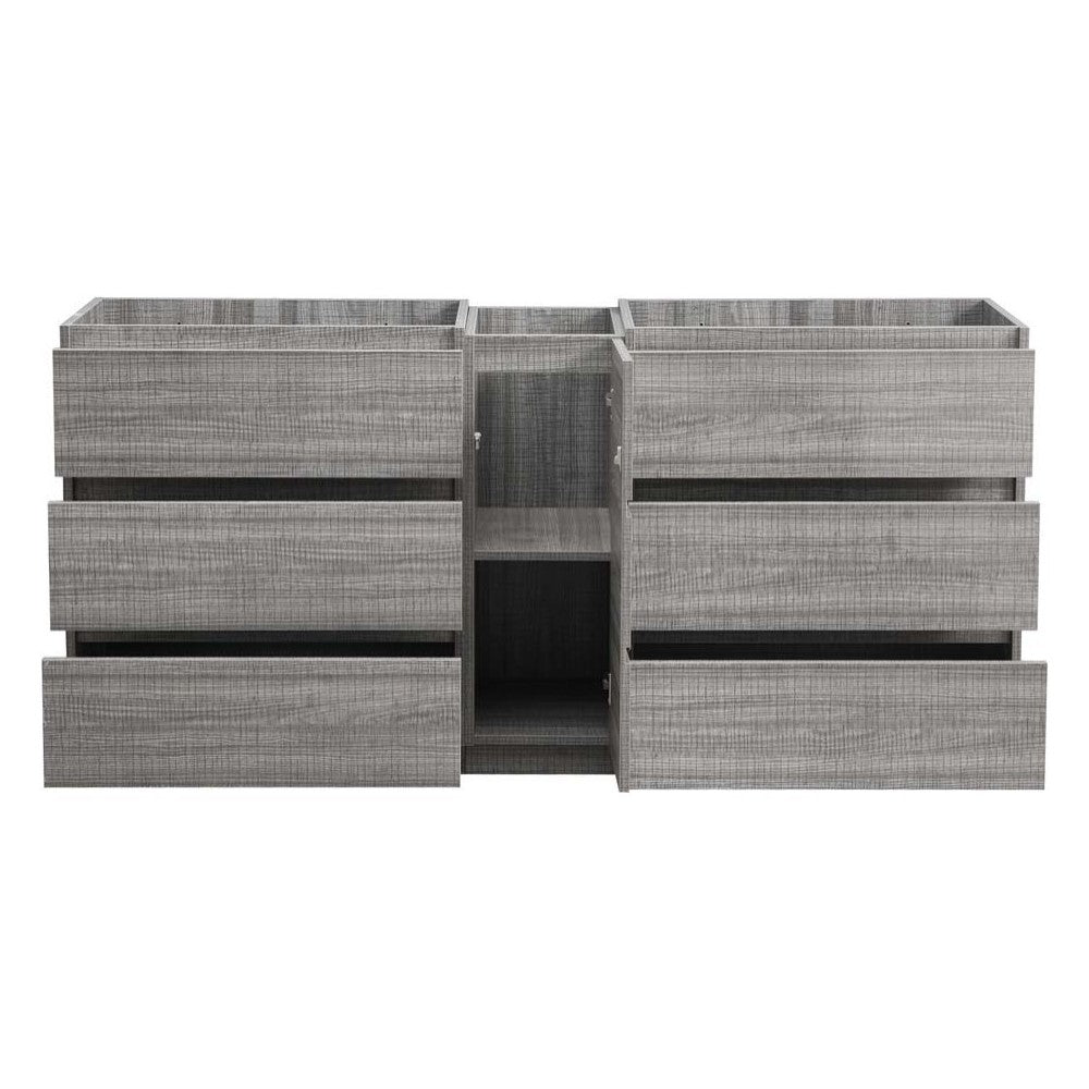 72 Ash Gray Free Standing Double Sink Modern Bathroom Cabinet, FCB93-301230HA-D