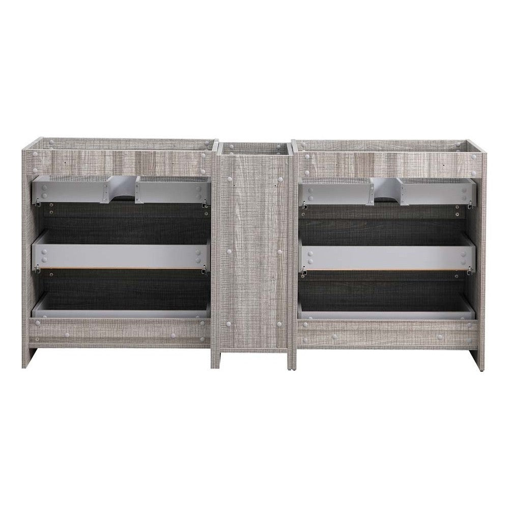 72 Ash Gray Free Standing Double Sink Modern Bathroom Cabinet, FCB93-301230HA-D