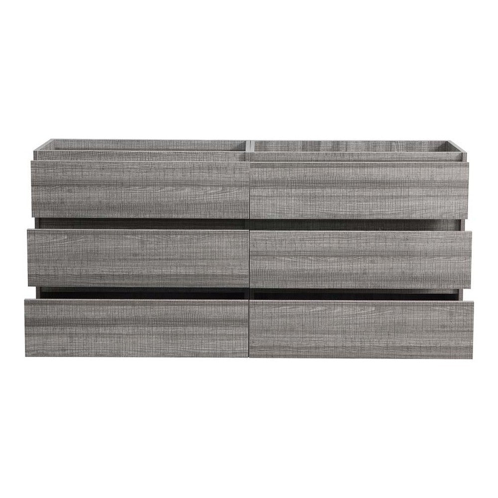 72 Ash Gray Free Standing Double Sink Modern Bathroom Cabinet, FCB93-3636HA-D