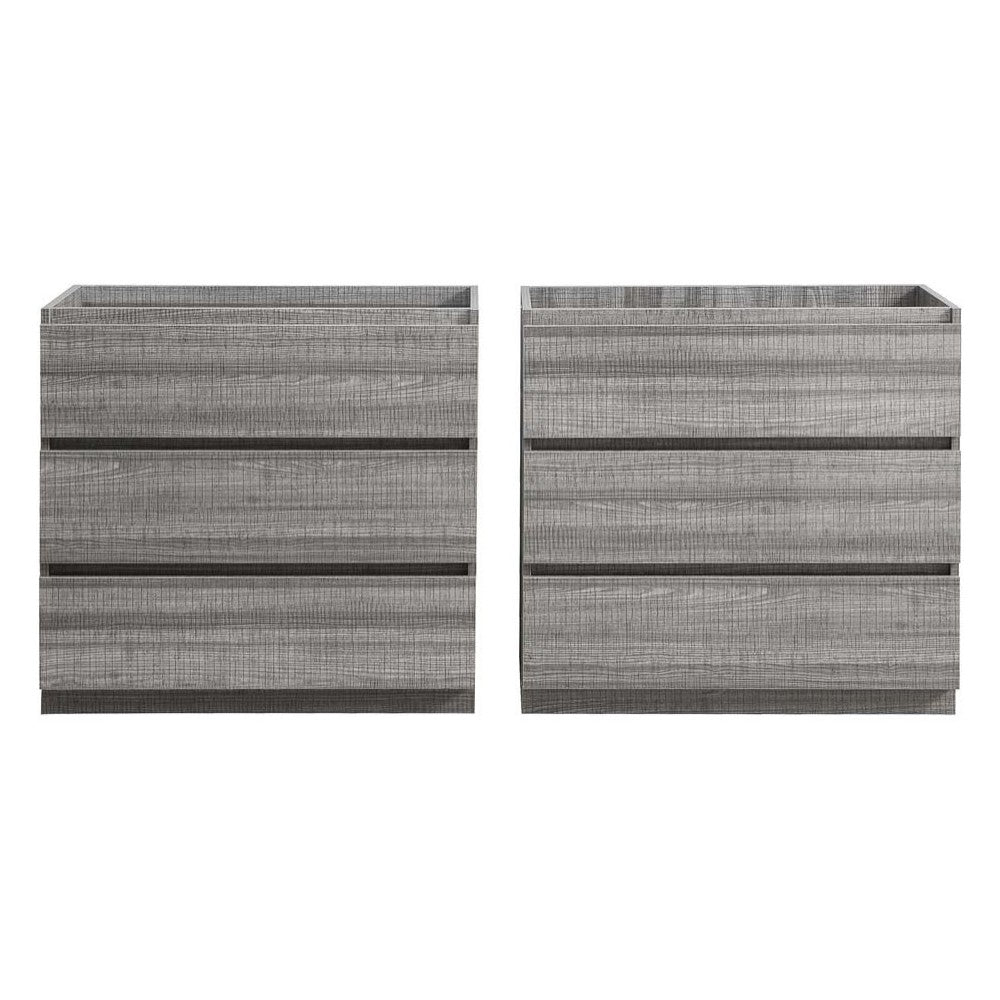 72 Ash Gray Free Standing Double Sink Modern Bathroom Cabinet, FCB93-3636HA-D