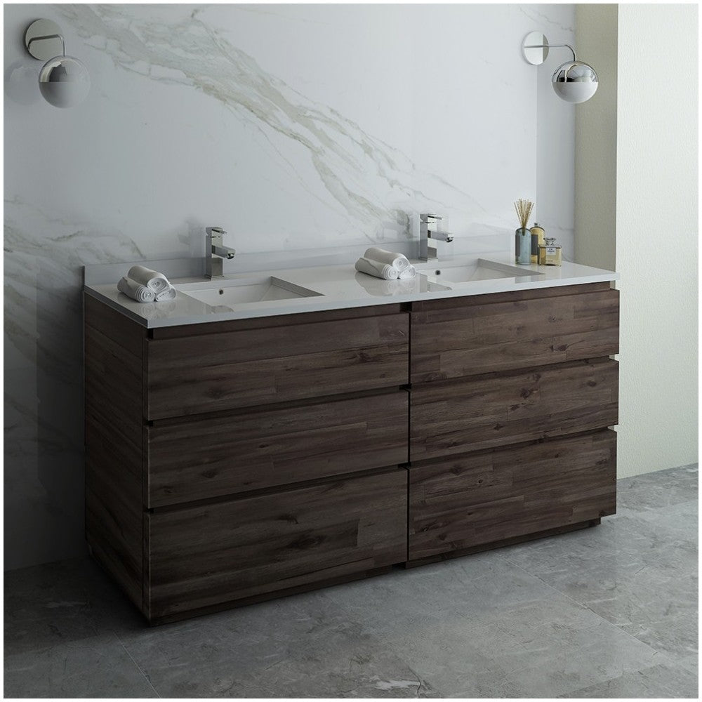 72 Floor Standing Dbl Sink Bathroom Cabinet, Top & Sinks, FCB31-3636ACA-FC-CWH-U