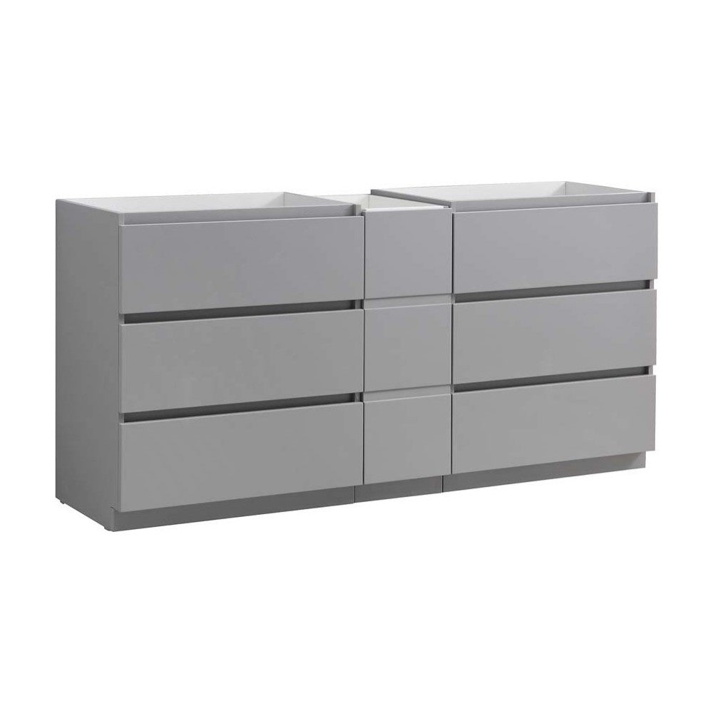 72 Gray Free Standing Double Sink Modern Bathroom Cabinet, FCB93-301230GR-D