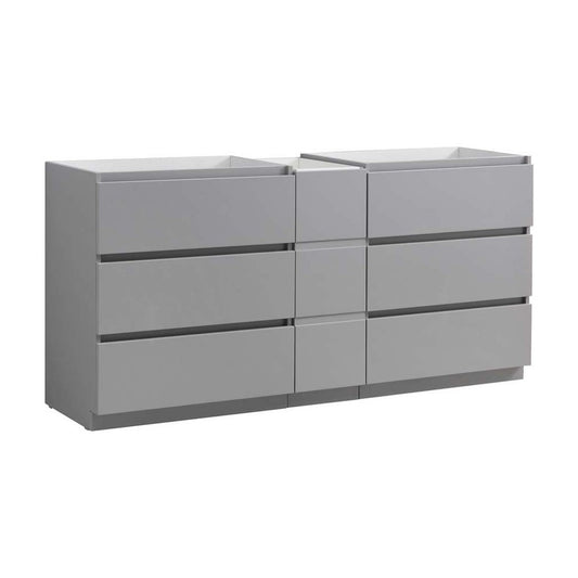 72 Gray Free Standing Double Sink Modern Bathroom Cabinet, FCB93-301230GR-D