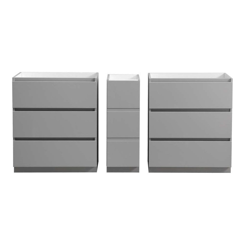 72 Gray Free Standing Double Sink Modern Bathroom Cabinet, FCB93-301230GR-D