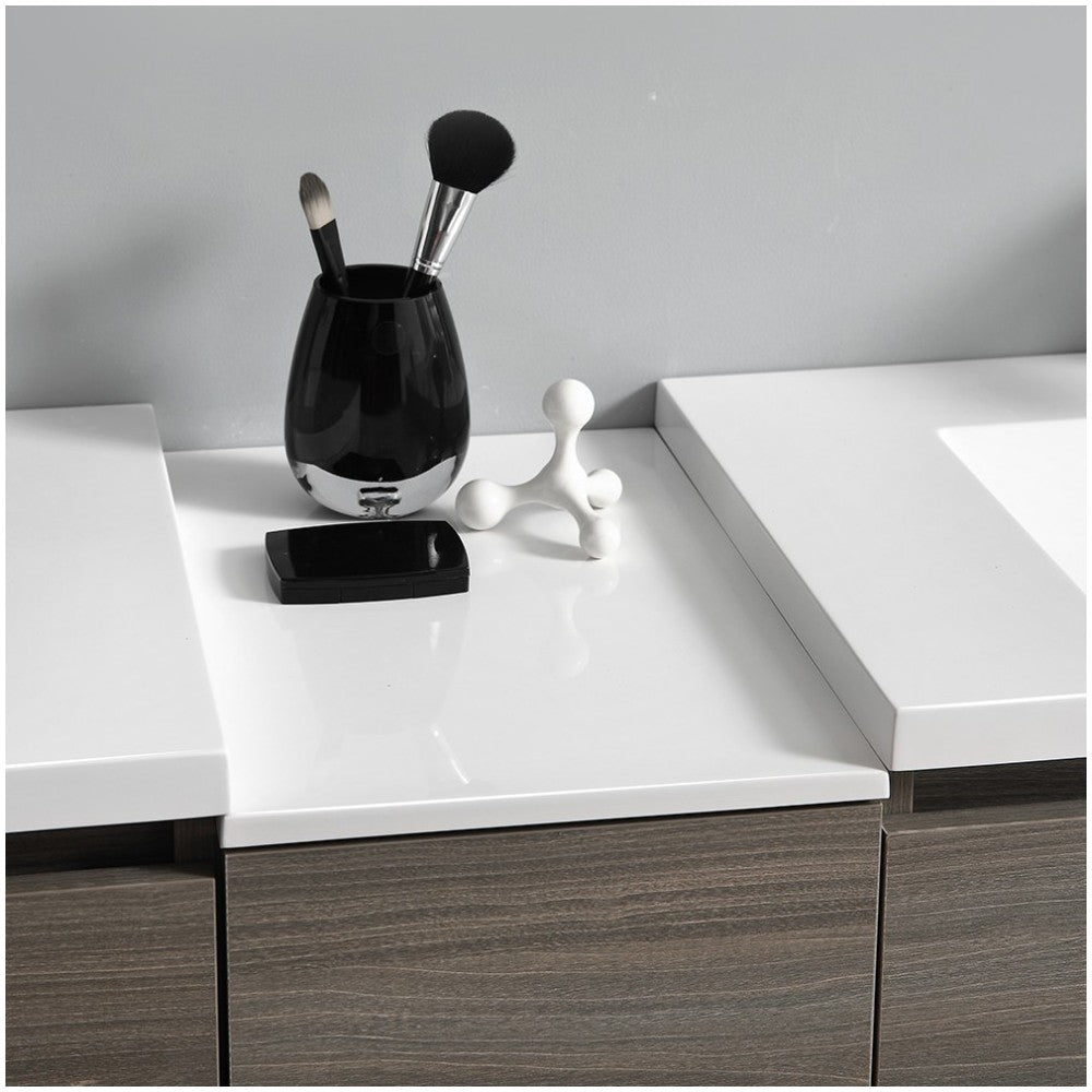 72 Gray Wood Free Standing Dbl Sink Bathroom Vanity, Medicine Cabinet