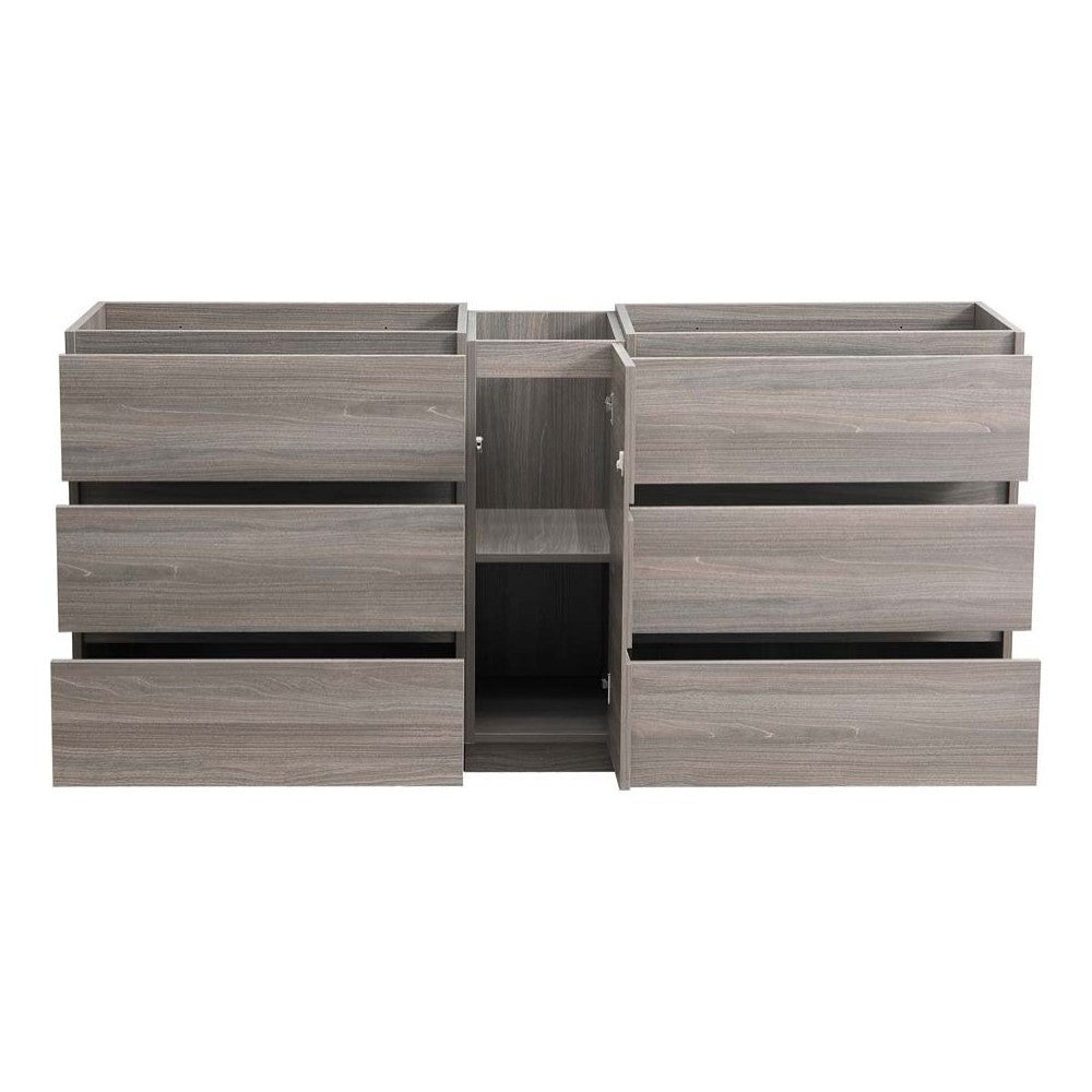 72 Gray Wood Free Standing Double Sink Bathroom Cabinet, FCB93-301230MGO-D