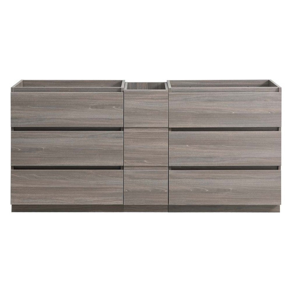 72 Gray Wood Free Standing Double Sink Bathroom Cabinet, FCB93-301230MGO-D