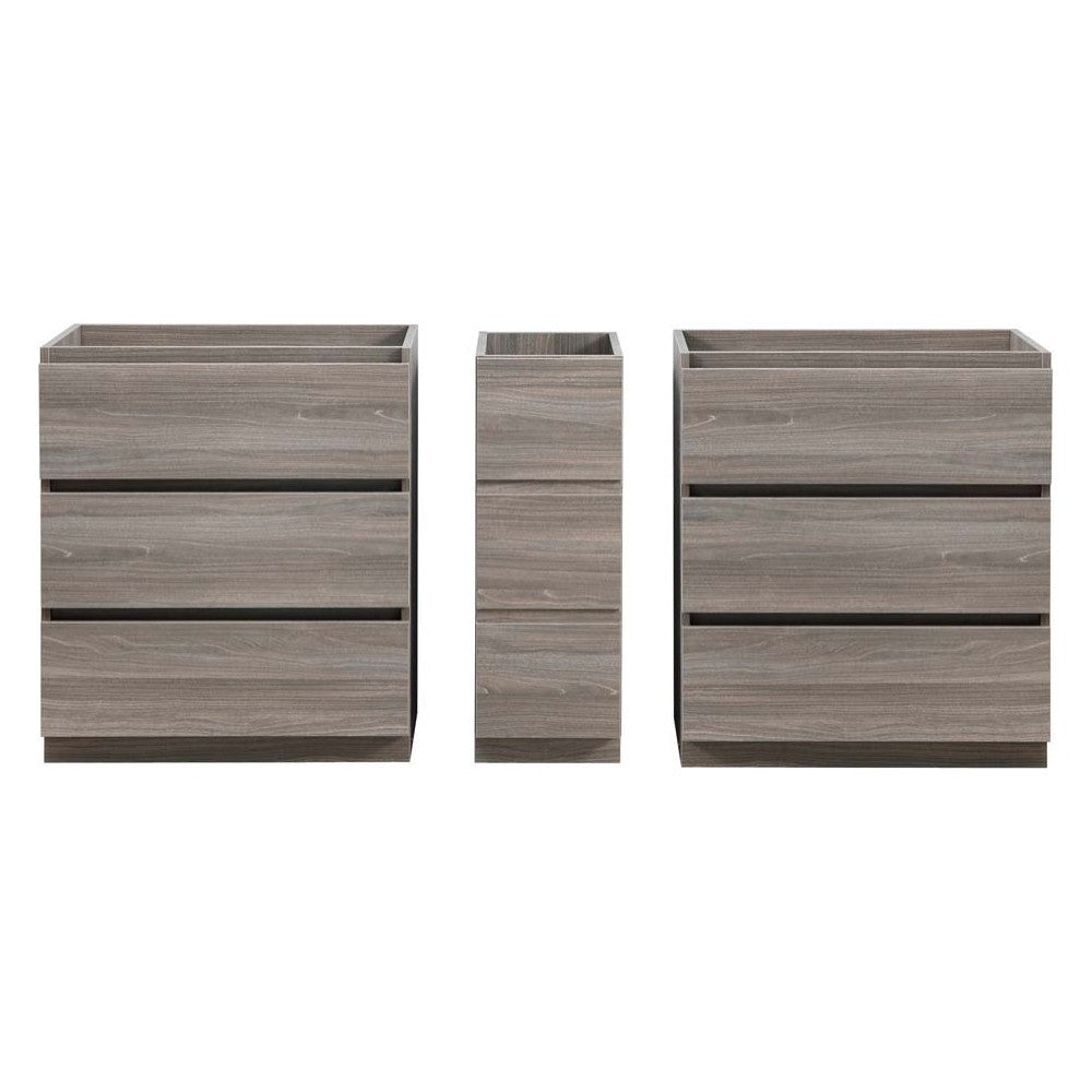 72 Gray Wood Free Standing Double Sink Bathroom Cabinet, FCB93-301230MGO-D