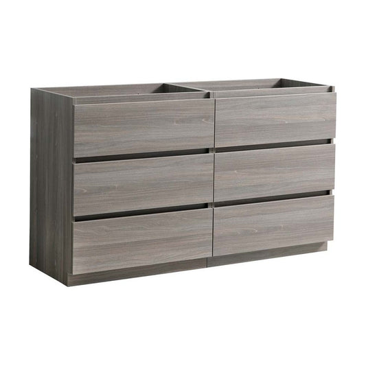 72 Gray Wood Free Standing Double Sink Modern Bathroom Cabinet, FCB93-3636MGO-D