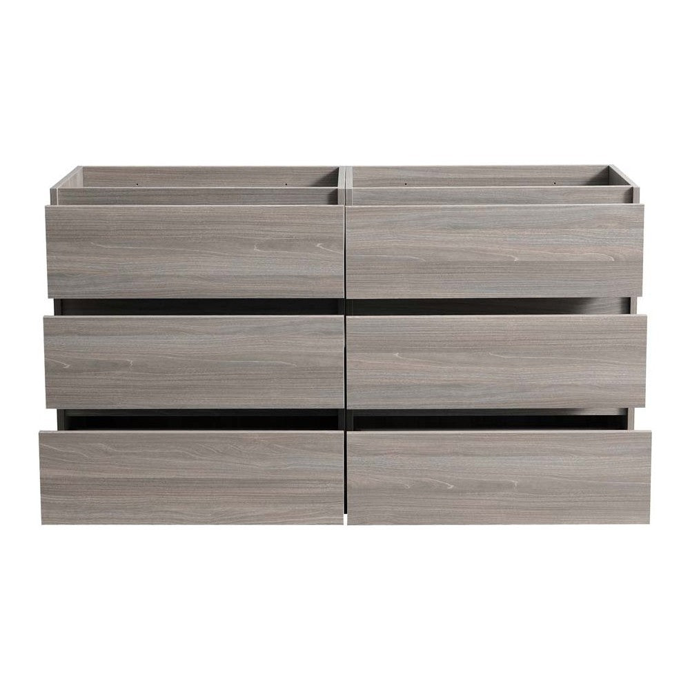 72 Gray Wood Free Standing Double Sink Modern Bathroom Cabinet, FCB93-3636MGO-D