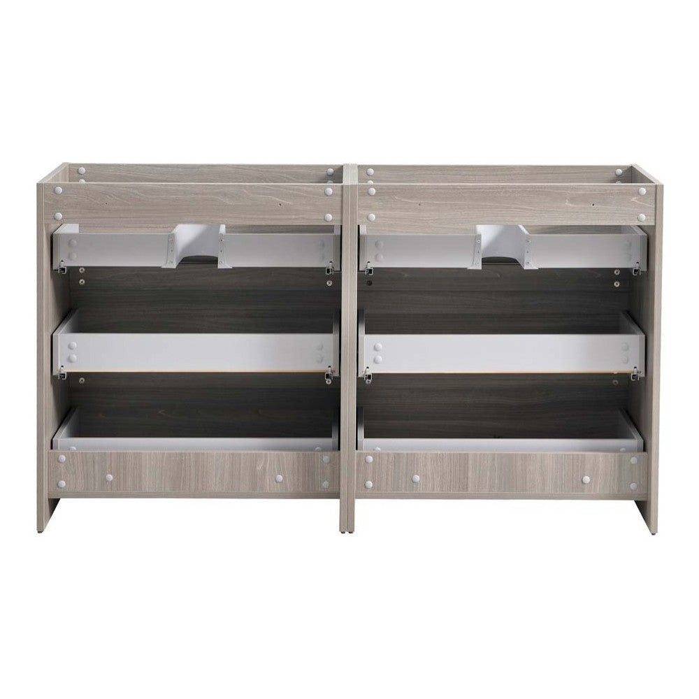 72 Gray Wood Free Standing Double Sink Modern Bathroom Cabinet, FCB93-3636MGO-D