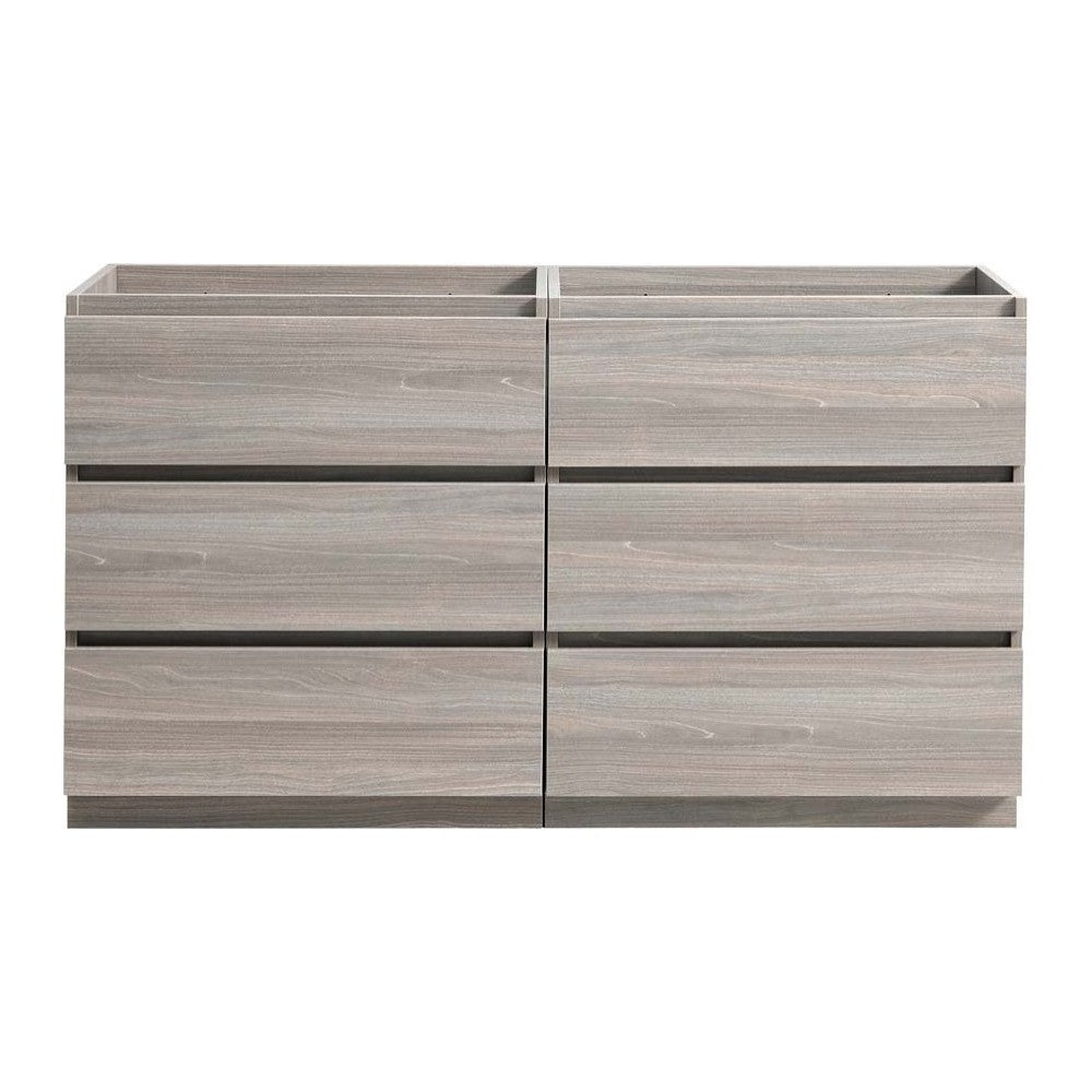 72 Gray Wood Free Standing Double Sink Modern Bathroom Cabinet, FCB93-3636MGO-D