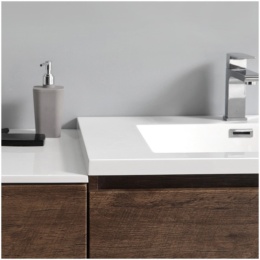72 Rosewood Free Standing Dbl Sink Bathroom Vanity, Medicine Cabinet