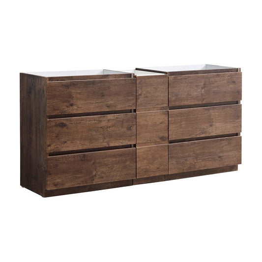 72 Rosewood Free Standing Double Sink Modern Bathroom Cabinet, FCB93-301230RW-D