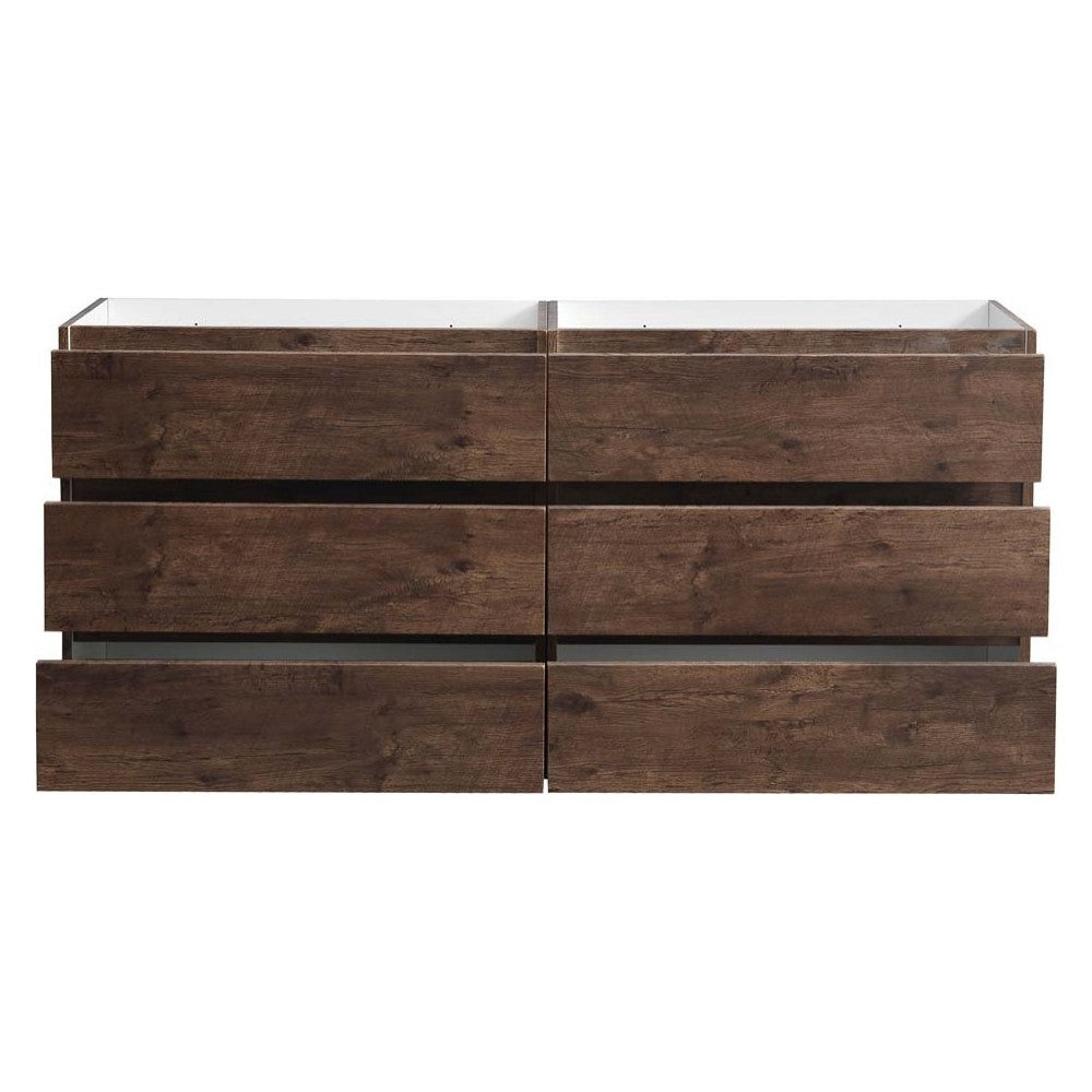 72 Rosewood Free Standing Double Sink Modern Bathroom Cabinet, FCB93-3636RW-D