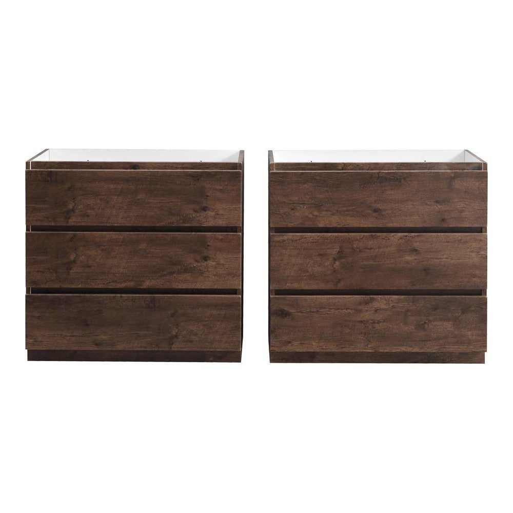 72 Rosewood Free Standing Double Sink Modern Bathroom Cabinet, FCB93-3636RW-D