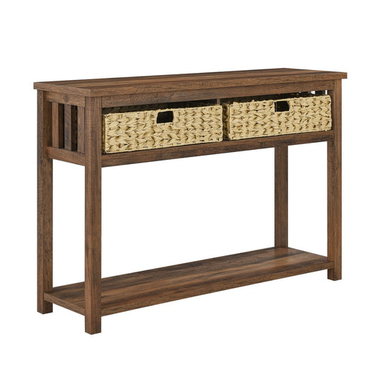 8" Mission Storage Entry Table - Rustic Oak