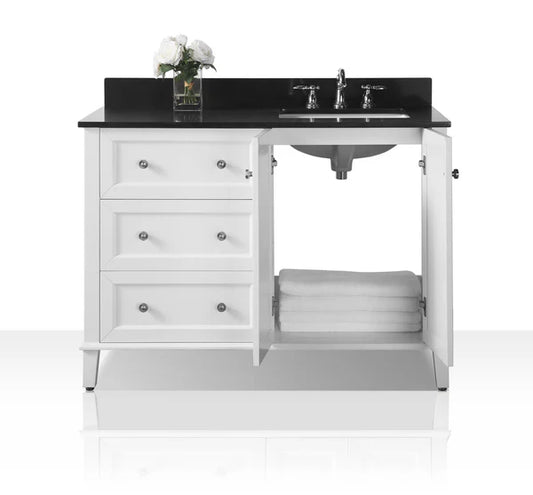 Hannah 48 in. Off Centered Right Bath Vanity Set in White